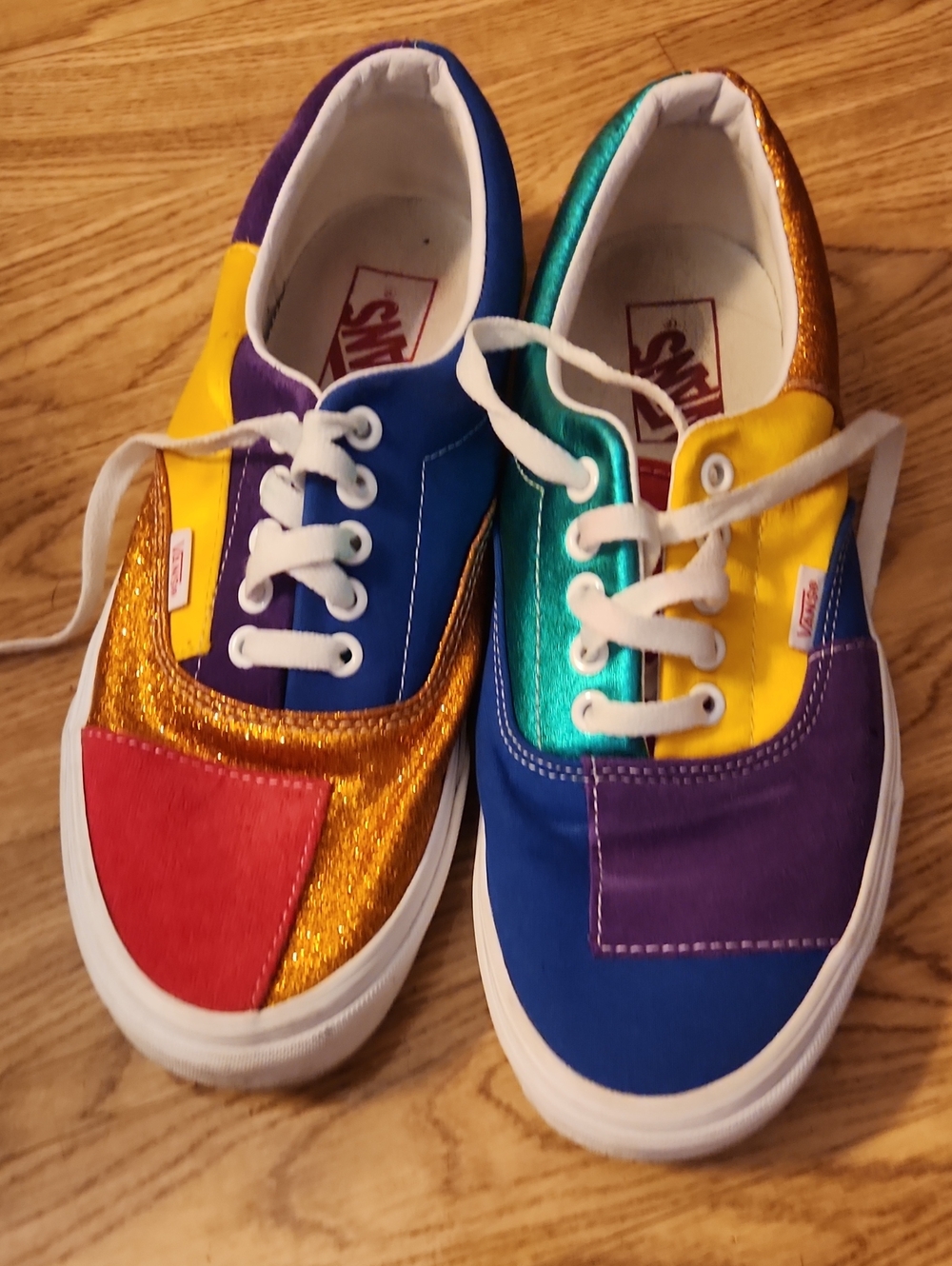 Vans Multi-Color Patchwork Lace-Up Sneakers W10 M8